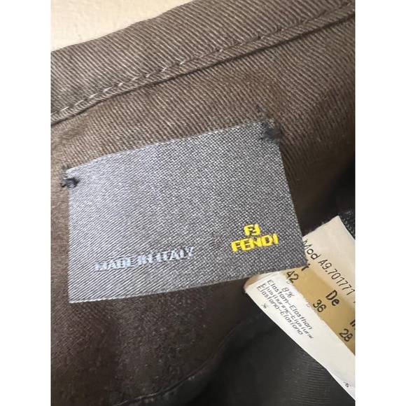 Fendi Pencil Skirt Dark Chocolate Brown Knee Length Front Slit Pencil  IT42 US6 - Picture 4 of 8